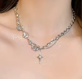 Rhinestone Charm Necklace